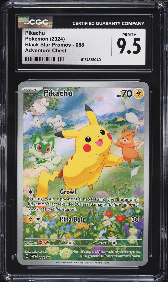 2024 Pokemon Scarlet & Violet Promo Paldea Adventure Chest Full Art Pikachu #88 CGC 9.5 MINT+