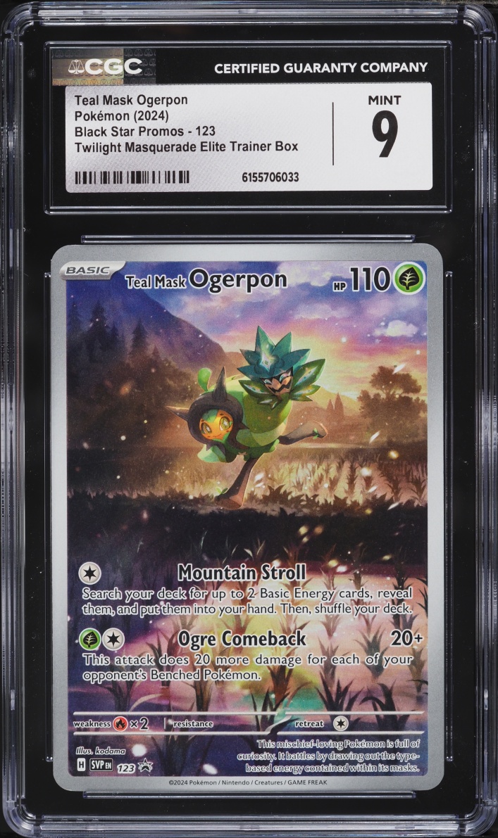 2024 Pokemon Scarlet & Violet Promo Twilight Masquerade ETB Teal Mask Ogerpon #123 CGC 9 MINT