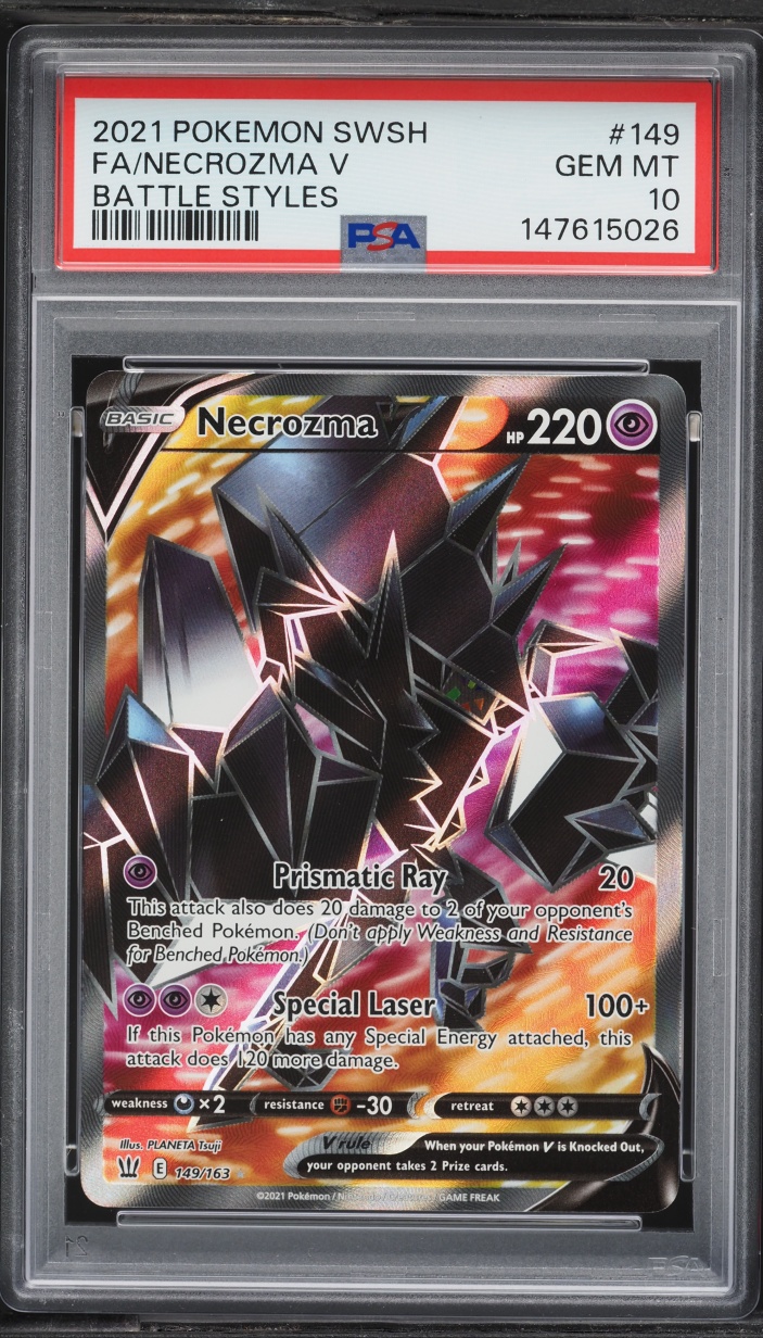 2021 Pokemon Sword & Shield Battle Styles Full Art Necrozma V #149 PSA 10 GEM MINT
