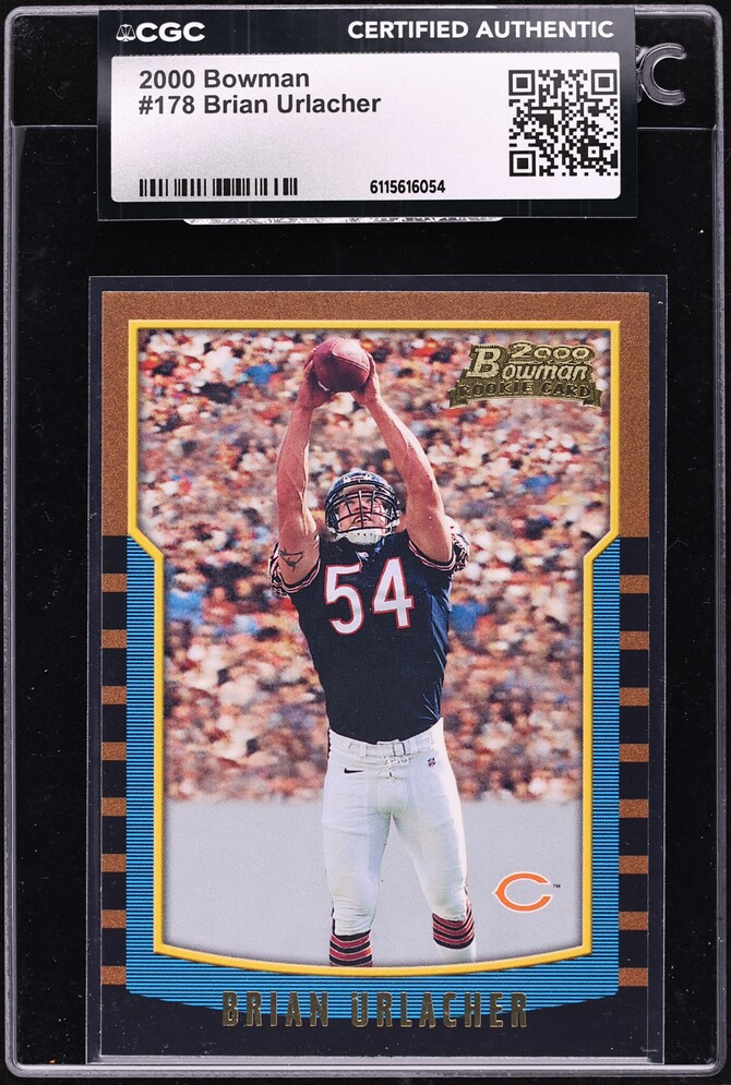 2000 Bowman Football Brian Urlacher ROOKIE #178 CGC AUTH