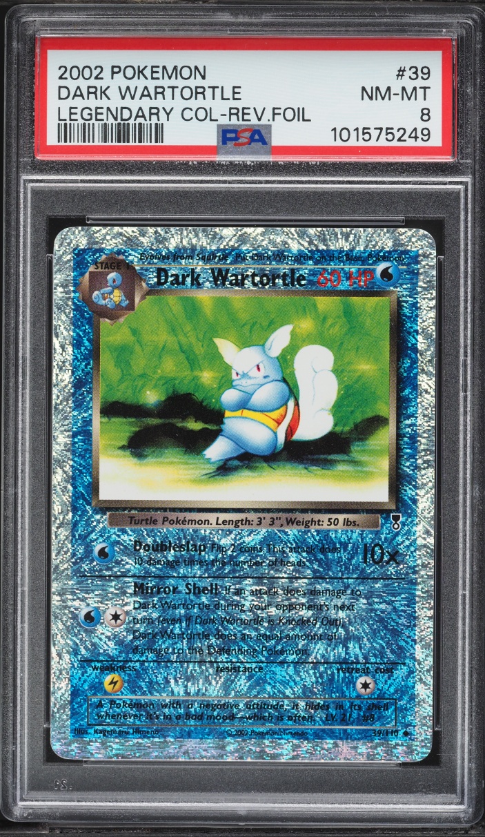 2002 Pokemon Legendary Collection Reverse Holo Dark Wartortle #39 PSA 8 NM-MT