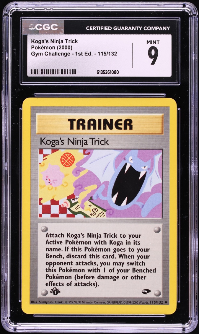 2000 Pokemon Gym Challenge 1st Edition Koga's Ninja Trick #115 CGC 9 MINT