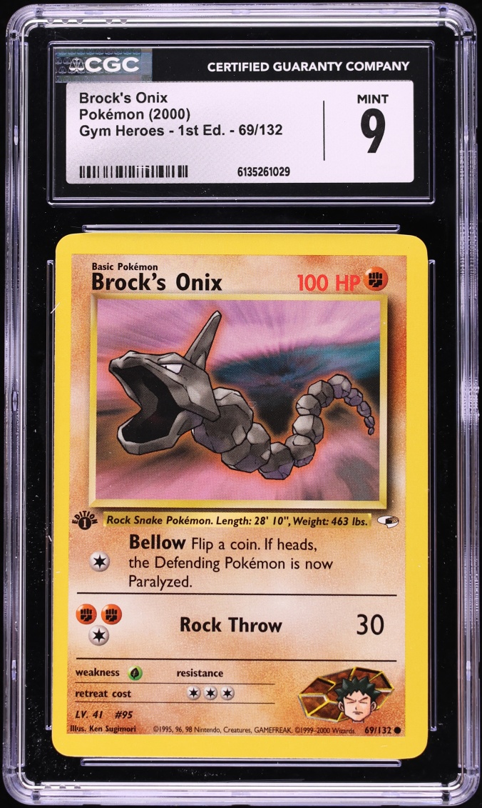 2000 Pokemon Gym Heroes 1st Edition Brock's Onix #69 CGC 9 MINT