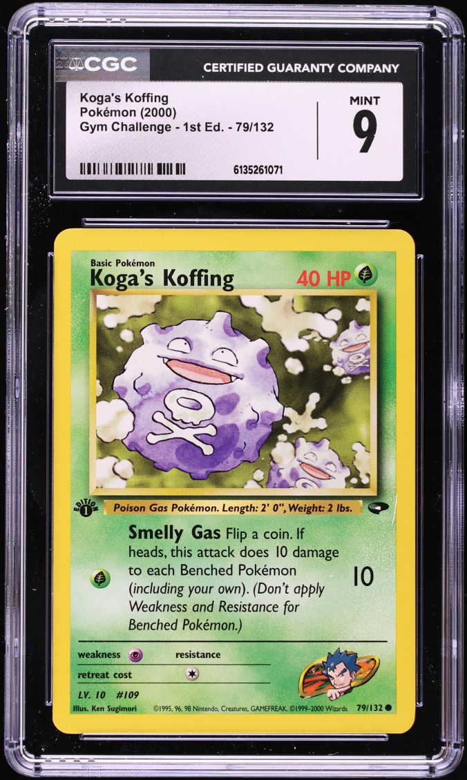 2000 Pokemon Gym Challenge 1st Edition Koga's Koffing #79 CGC 9 MINT