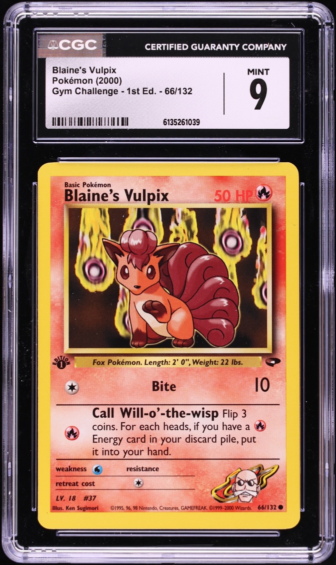 2000 Pokemon Gym Challenge 1st Edition Blaine's Vulpix #66 CGC 9 MINT