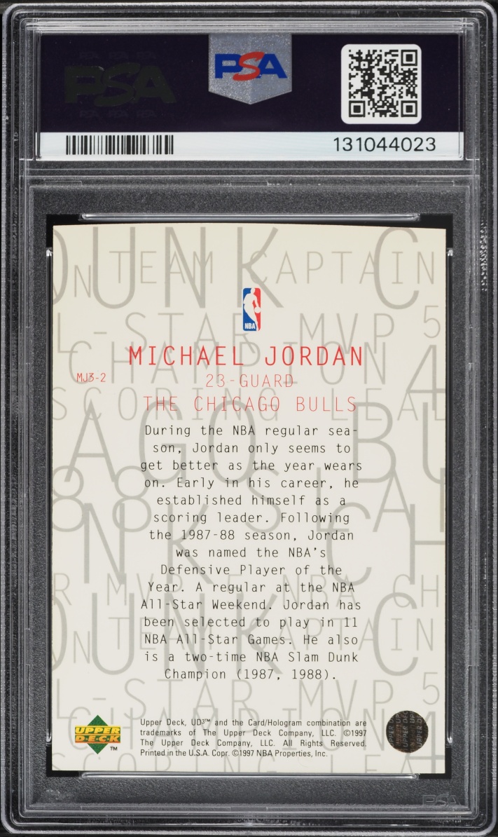 1997 UD3 MJ3 Michael Jordan #MJ3-2 PSA 9 MINT