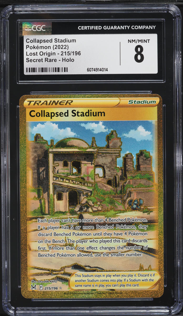 2022 Pokemon SWSH Lost Origin Gold Rare Collapsed Stadium #215 CGC 8 NM-MT