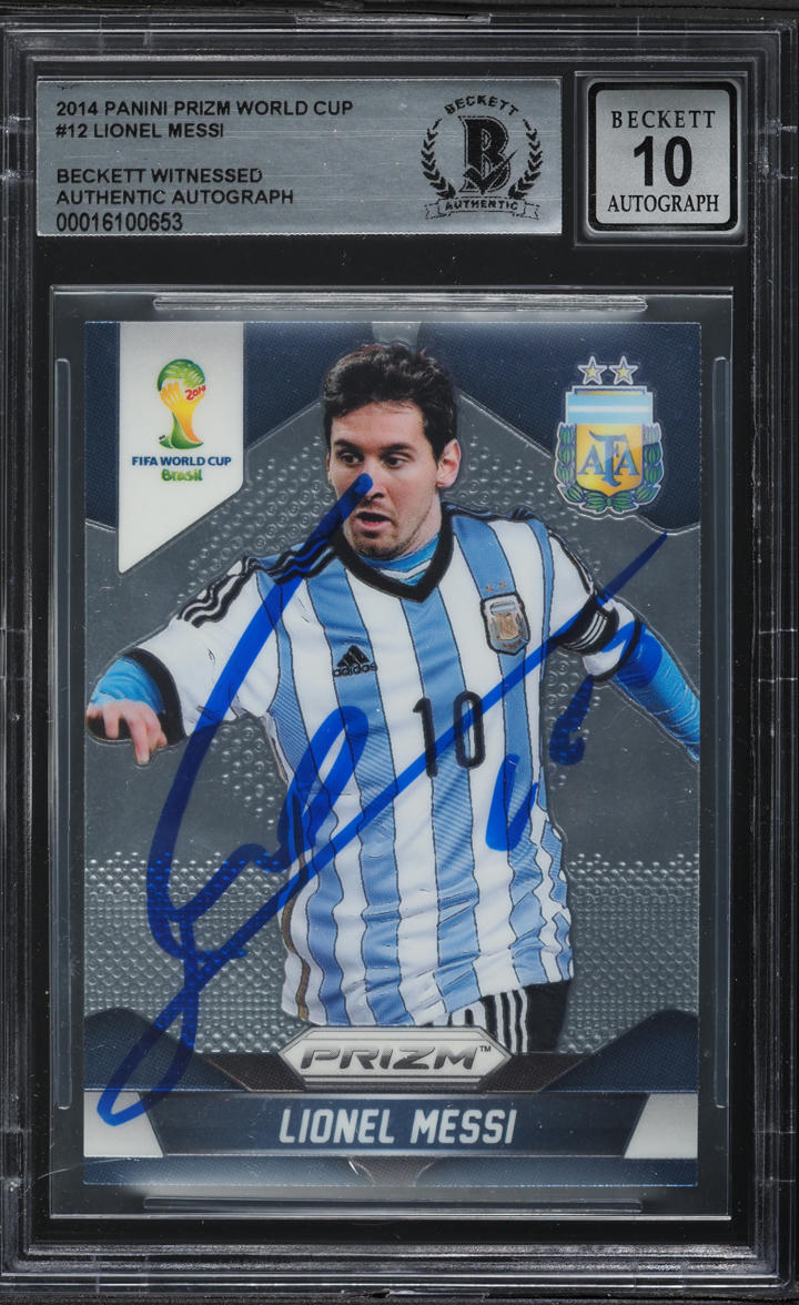 2014 Panini Prizm World Cup Lionel Messi AUTO #12 BGS AUTH