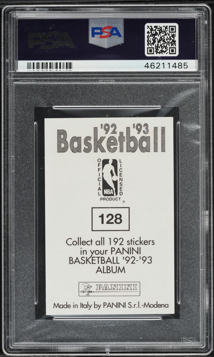1992 Panini Sticker Michael Jordan #128 PSA 10 GEM MINT