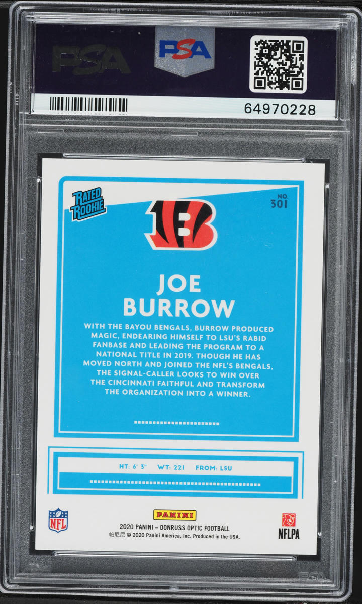 2020 Donruss Optic Variation Joe Burrow ROOKIE #301 PSA 10 GEM MINT