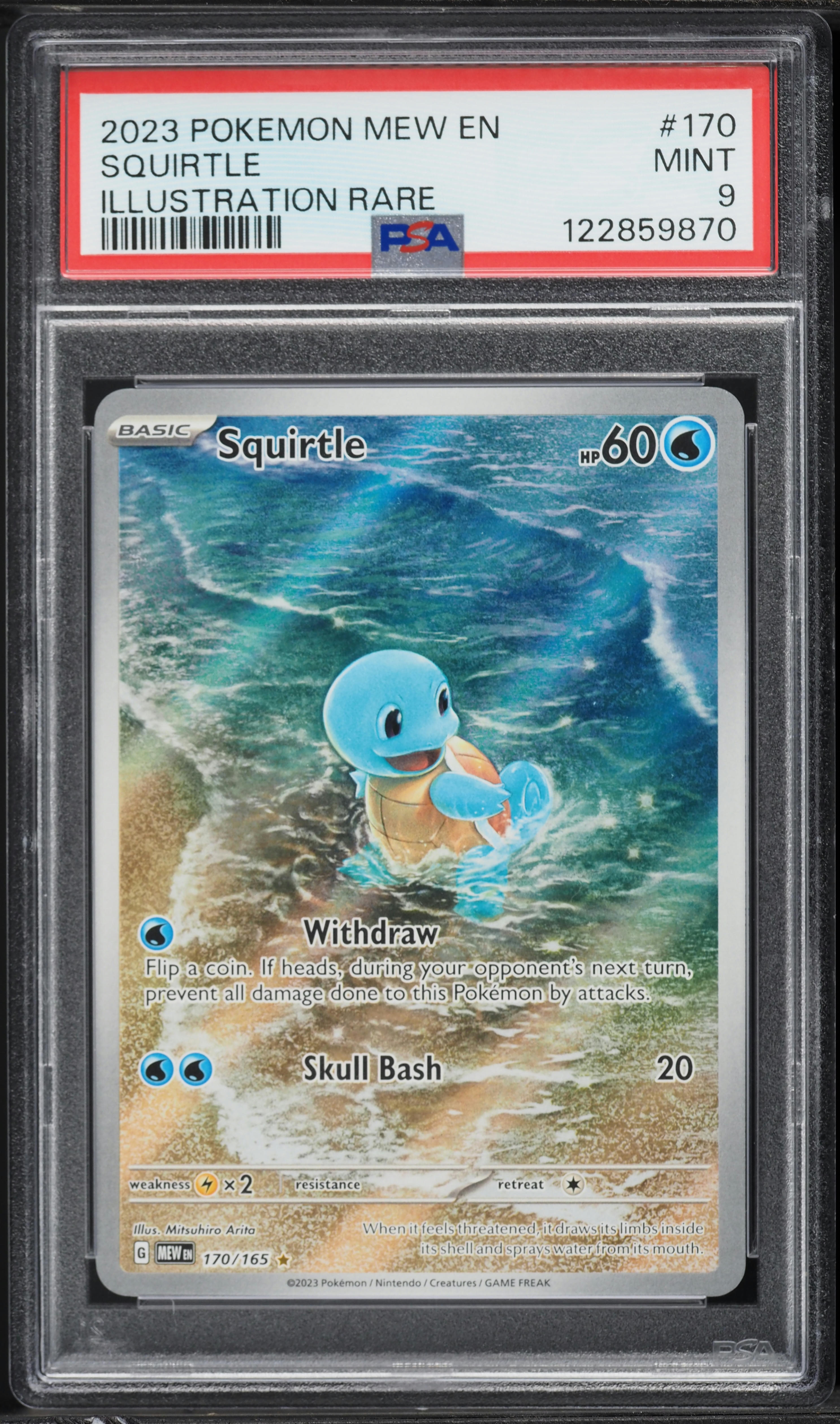 2023 Pokemon Scarlet & Violet 151 IR Squirtle #170 PSA 9 MINT
