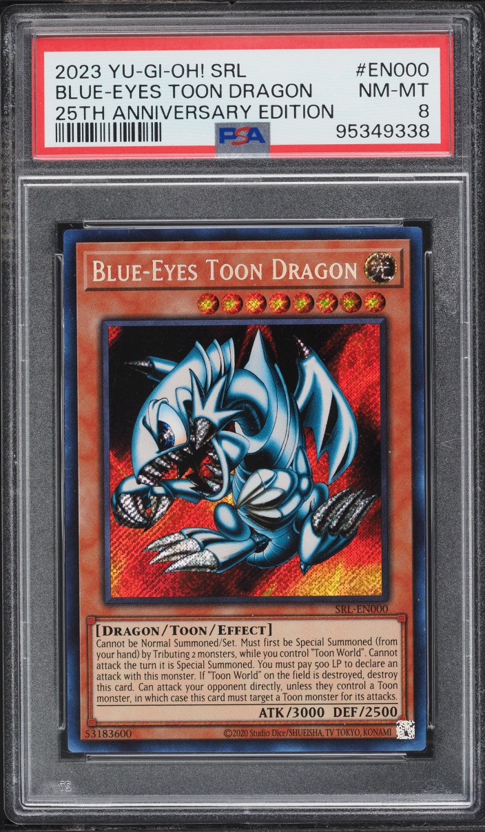 2023 Yu-Gi-Oh! 25th Anniversary Secret Rare Blue-Eyes Toon Dragon #SRL-EN000 PSA 8 NM-MT