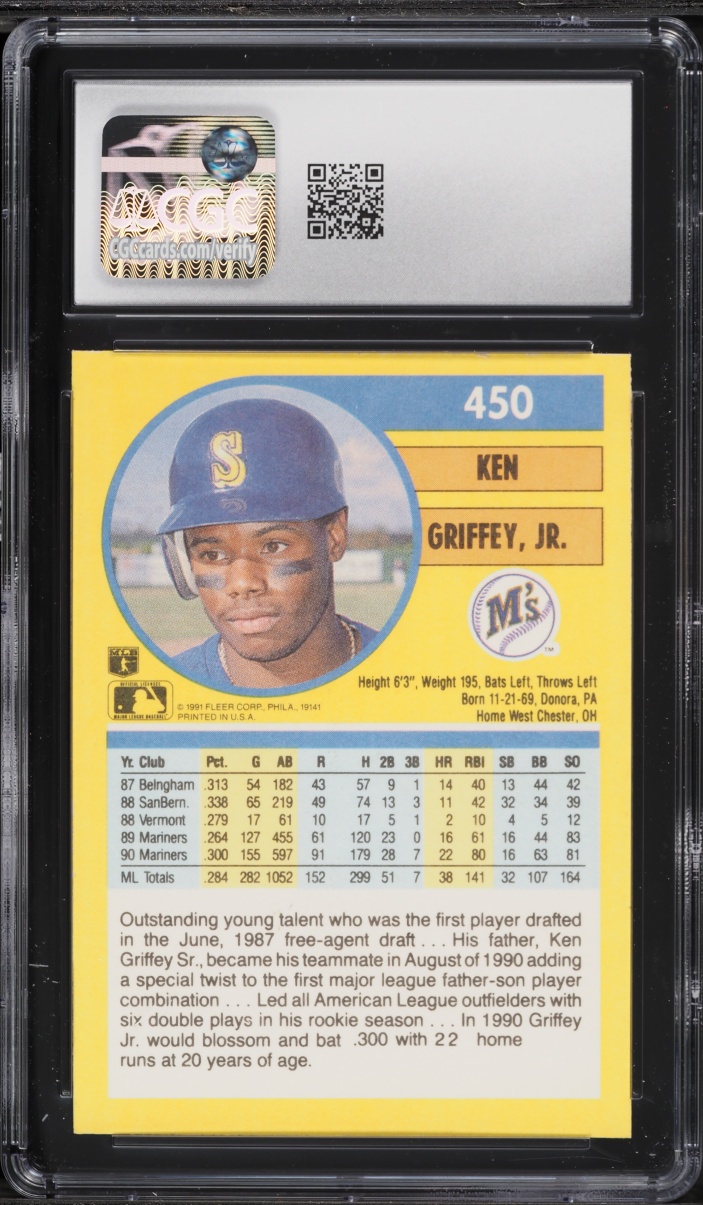 1991 Fleer Ken Griffey Jr. #450 CGC 8.5 NM-MT+