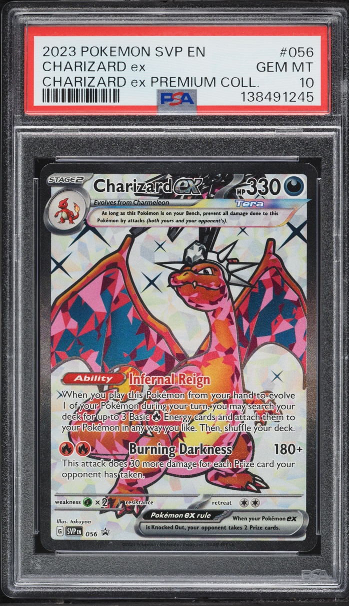 2023 Pokemon Scarlet & Violet Promo Premium Collection Full Art Charizard EX #56 PSA 10 GEM