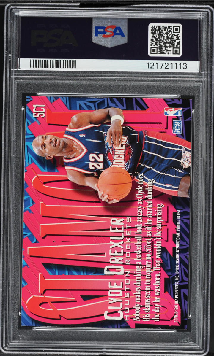 1996 Skybox Z-Force Slam Cam Clyde Drexler #SC1 PSA 9 MINT