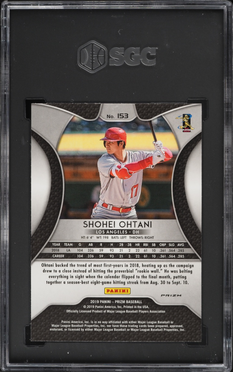 2019 Panini Prizm Silver Shohei Ohtani #153 SGC 9.5 MINT+