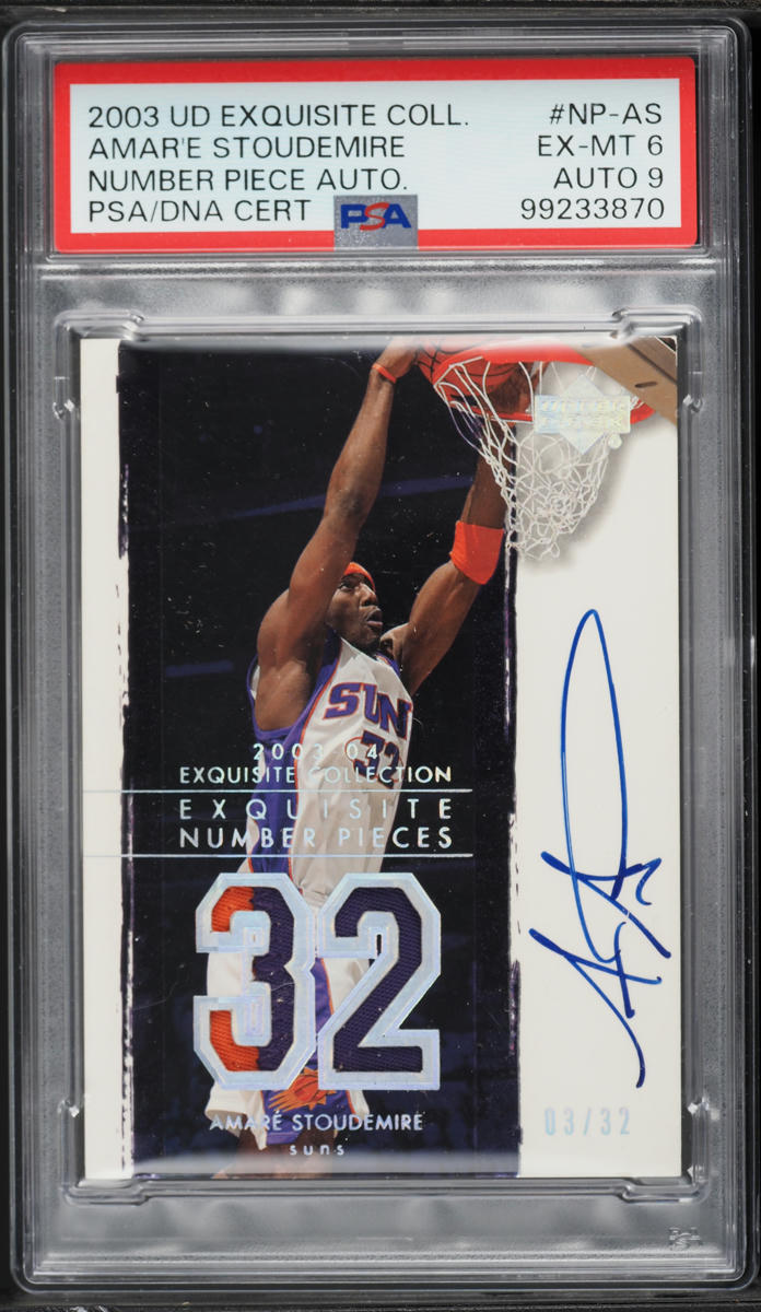 2003 Exquisite Collection Number Piece Amare Stoudemire AUTO DNA 9 /32 #NP-AS PSA 6 EXMT - Photo 1