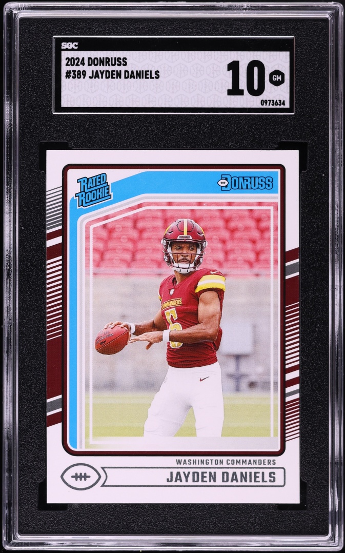 2024 Donruss Football Jayden Daniels ROOKIE #389 SGC 10 GEM MINT