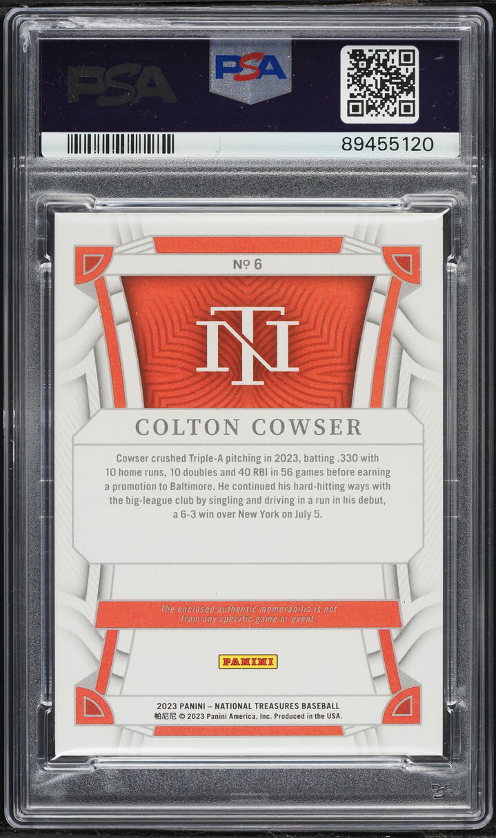 2023 National Treasures Red White & Blue Platinum Colton Cowser ROOKIE ...
