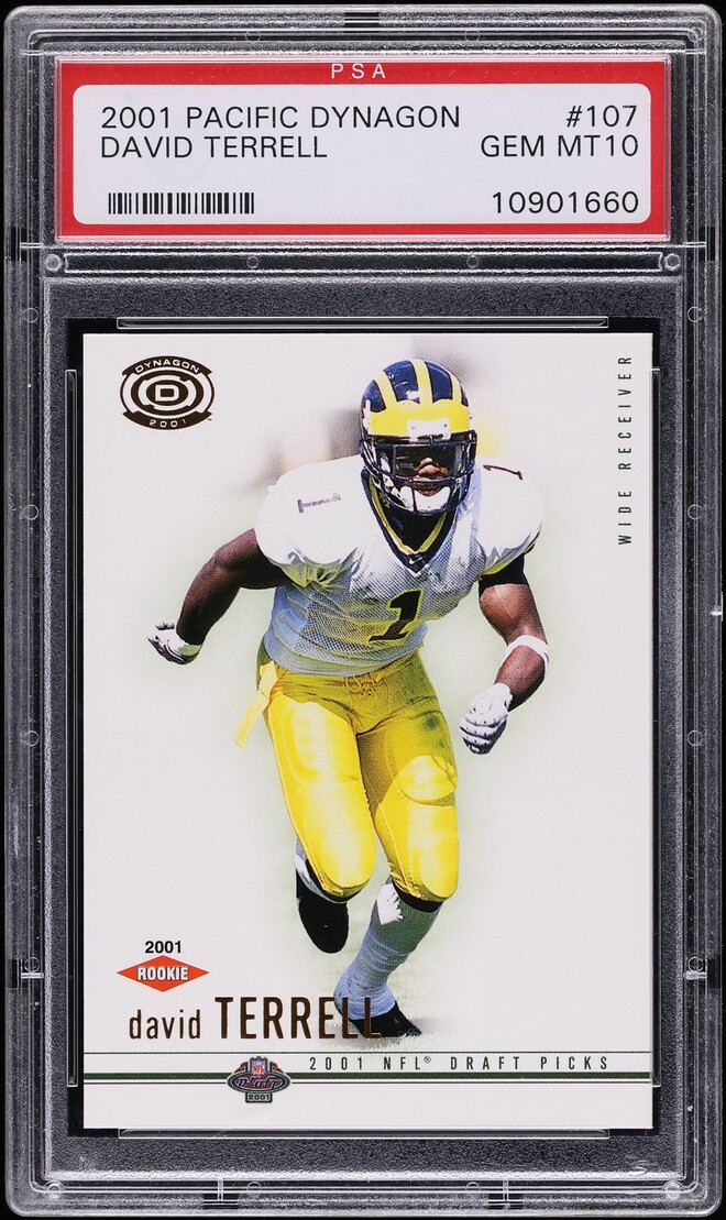 2001 Pacific Dynagon David Terrell ROOKIE #107 PSA 10 GEM MINT