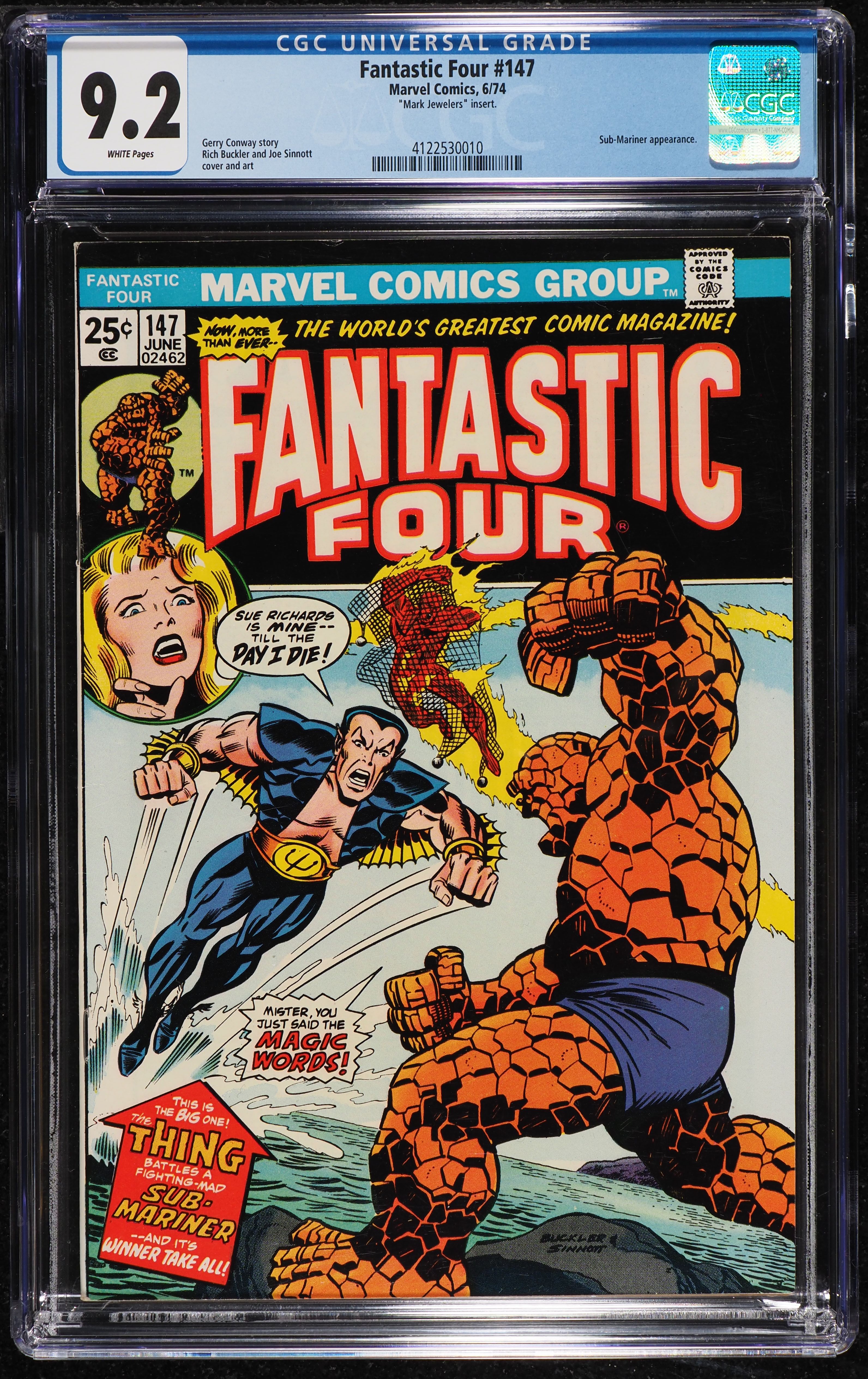Fantastic Four #147 (Marvel, 1974) CGC 9.2 White Pages