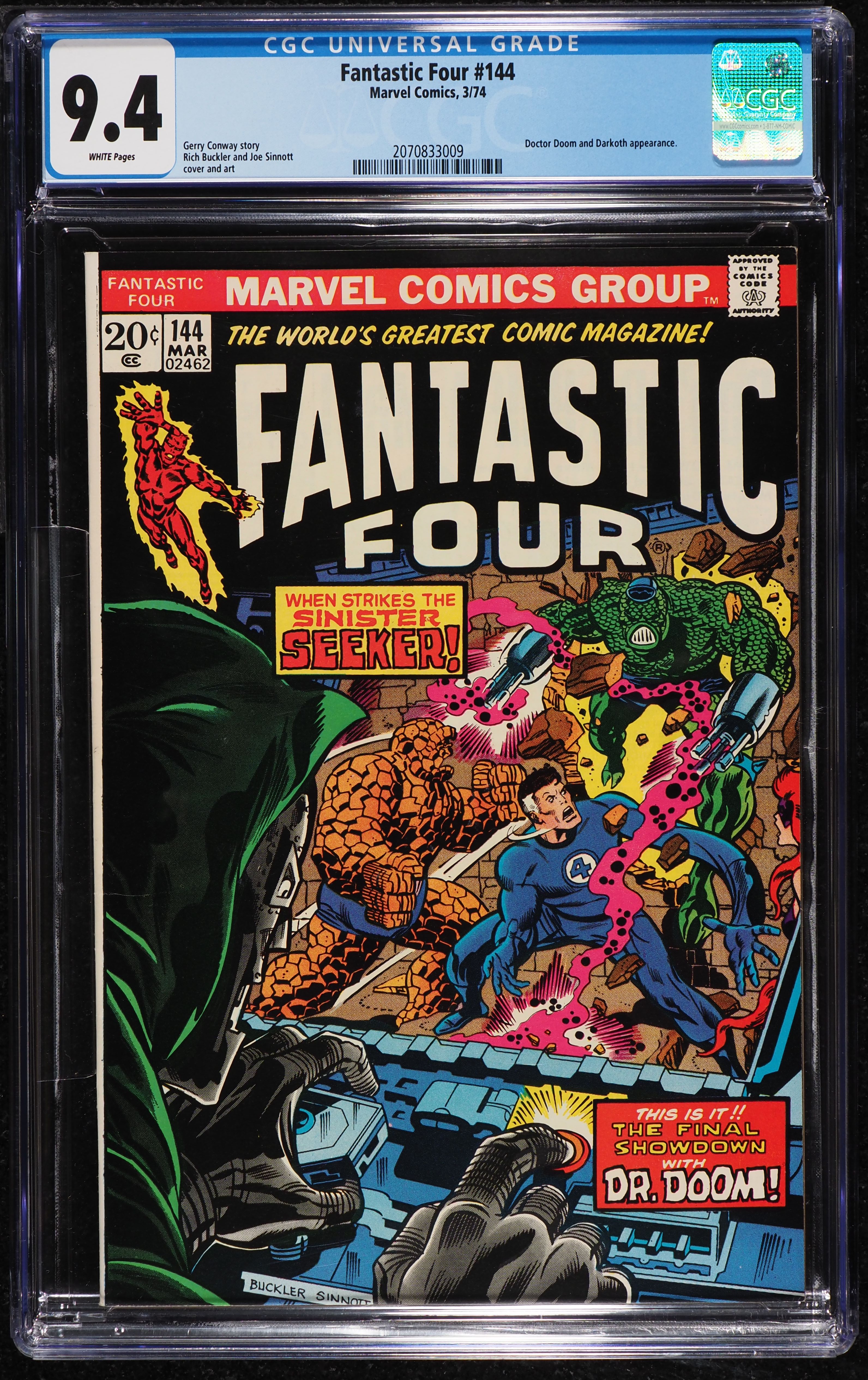 Fantastic Four #144 (Marvel, 1974) CGC 9.4 White Pages