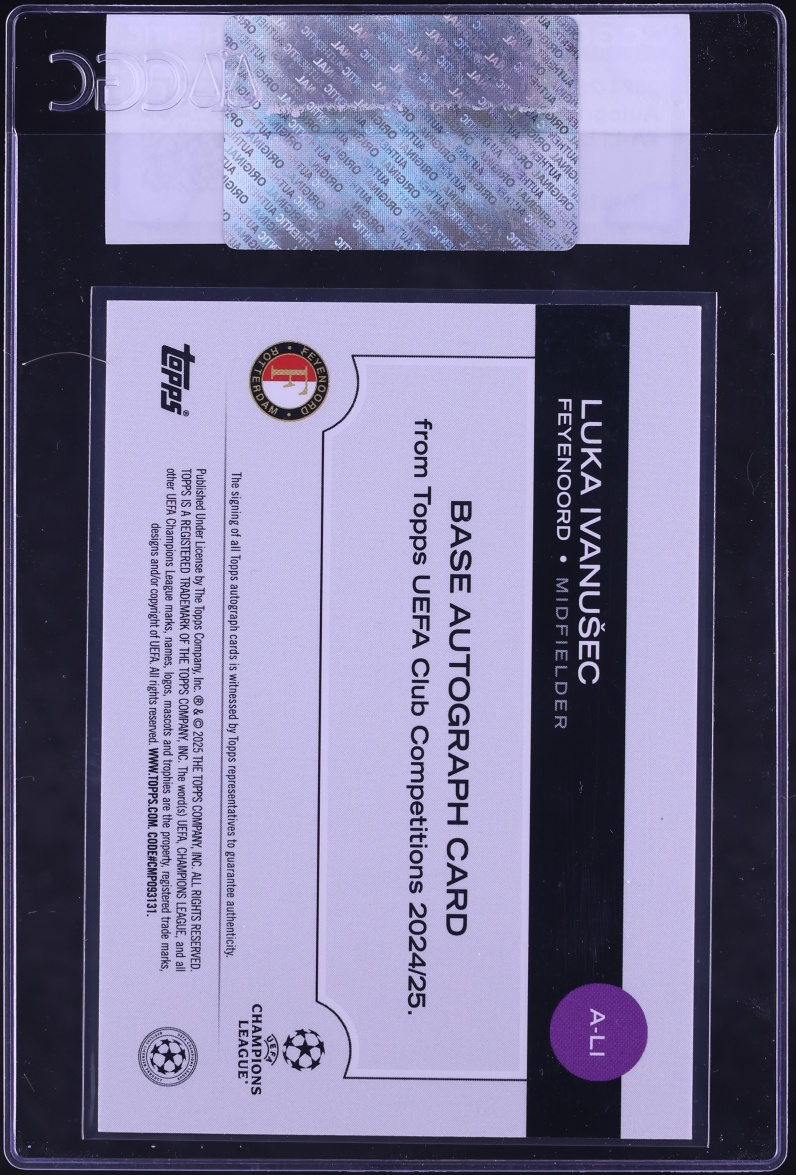 2024 Topps UEFA Club Competitions Luka Ivanusec AUTO #A-LI CGC AUTH