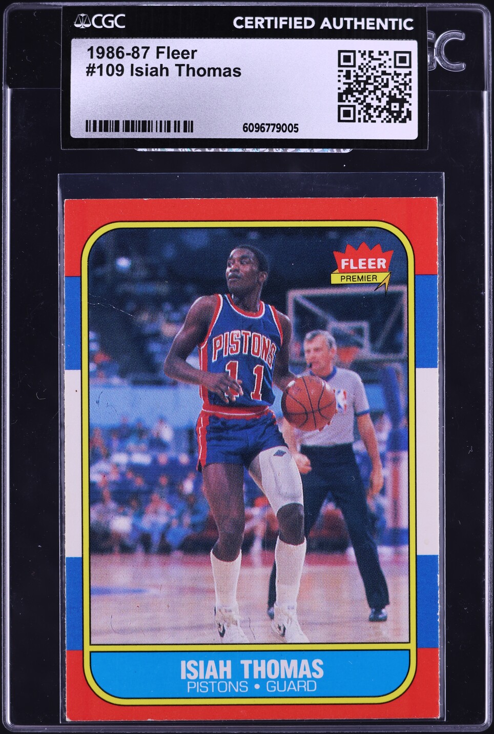 1986 Fleer Basketball Isiah Thomas ROOKIE #109 CGC AUTH