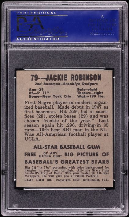 1948 Leaf Jackie Robinson ROOKIE #79 PSA 6 EXMT