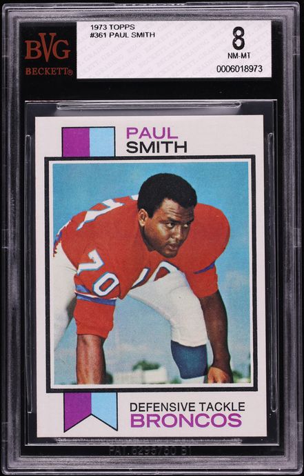 1973 Topps Football Paul Smith #361 BVG 8 NM-MT