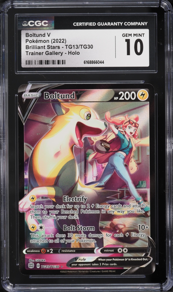 2022 Pokemon Sword & Shield Brilliant Stars Trainer Gallery CHR Boltund V #TG13 CGC 10 GEM MINT