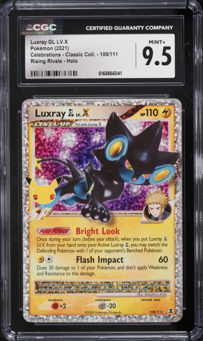 2021 Pokemon Sword & Shield Celebrations Classic Holo Luxray GL LV.X #109 CGC 9.5 MINT+