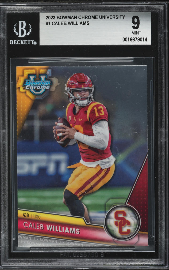 2023 Bowman Chrome University Caleb Williams ROOKIE #1 BGS 9 MINT