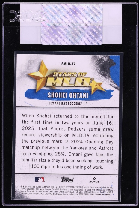 2025 Topps Update Stars Of MLB Shohei Ohtani #SMLB-77 CGC AUTH
