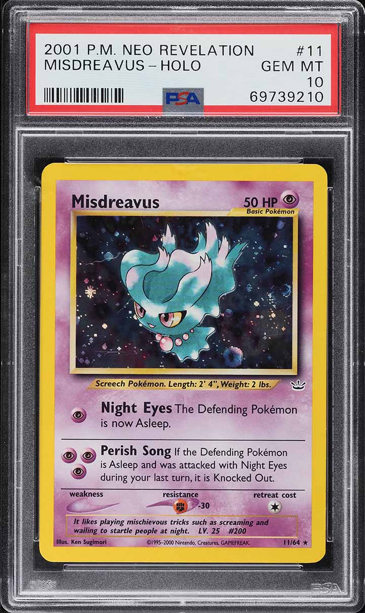 2001 Pokemon Neo Revelation Holo Misdreavus #11 PSA 10 GEM MINT
