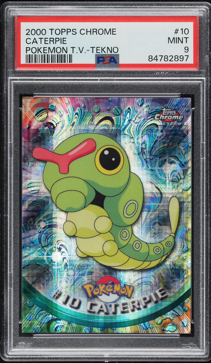 2000 Topps Chrome Pokemon Series 1 Tekno Caterpie #10 PSA 9 MINT