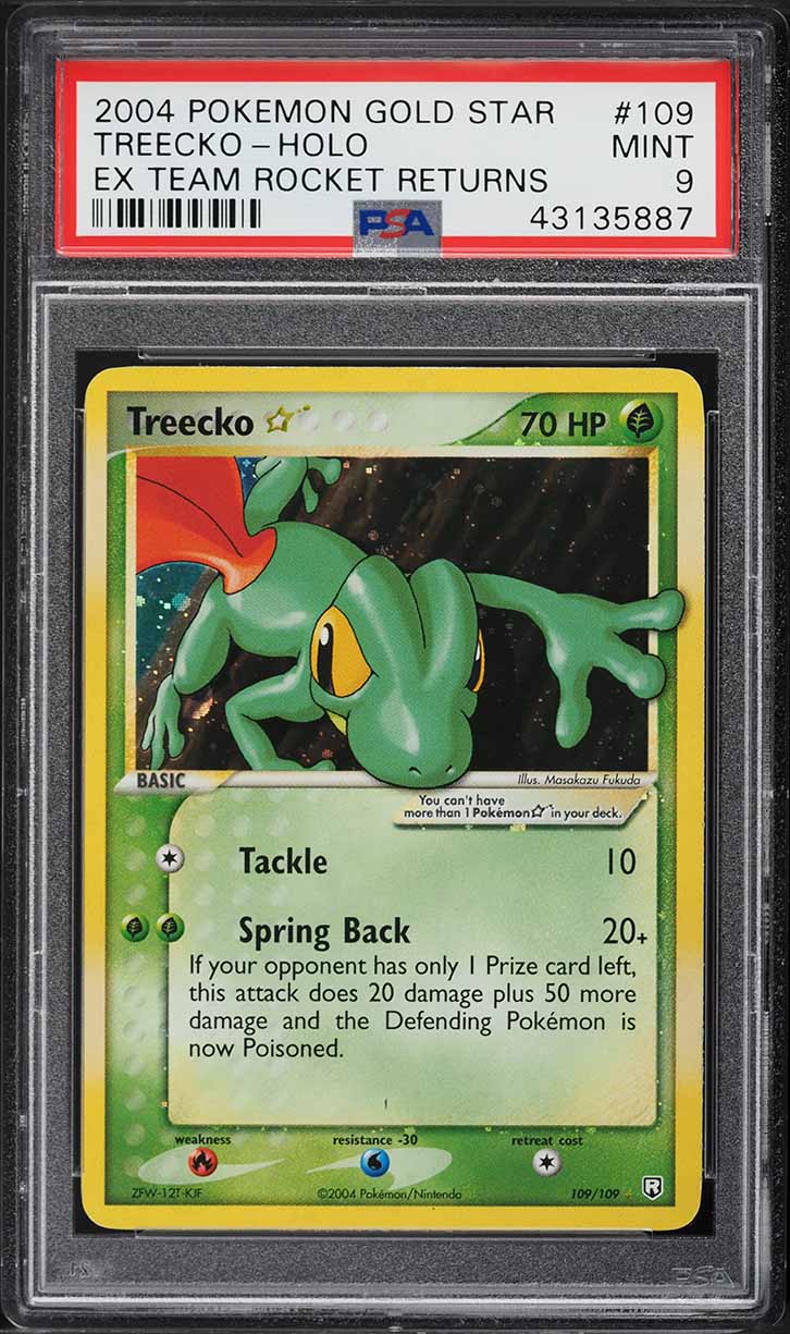 2004 Pokemon EX Team Rocket Returns Holo Treecko Gold Star #109 PSA 9 MINT