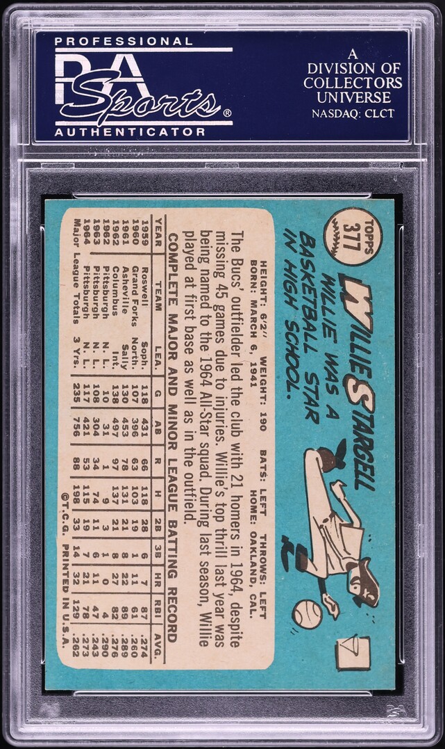 1965 Topps Willie Stargell #377 PSA 8 NM-MT