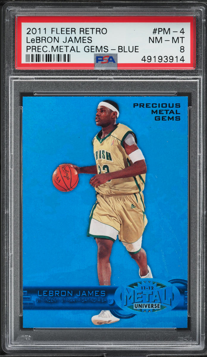 2011 Fleer Retro Precious Metal Gems PMG Blue LeBron James /50 #PM-4 PSA 8 NM-MT
