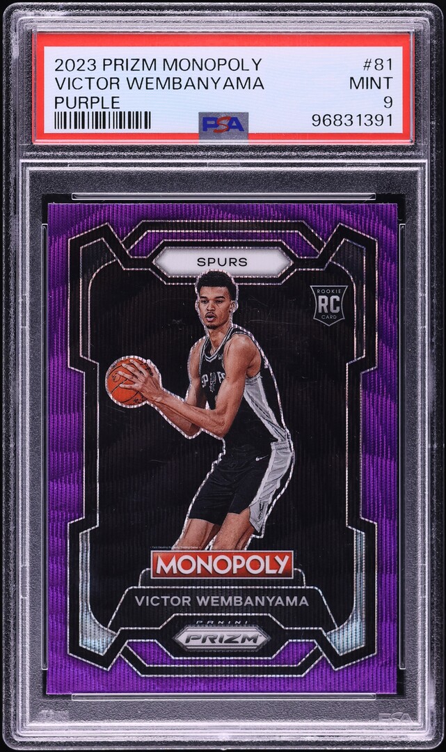 2023 Panini Prizm Monopoly Purple Victor Wembanyama ROOKIE #81 PSA 9 MINT