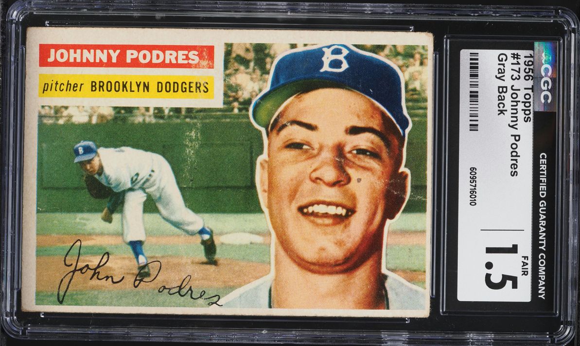 1956 Topps Johnny Podres #173 CGC 1.5 FR