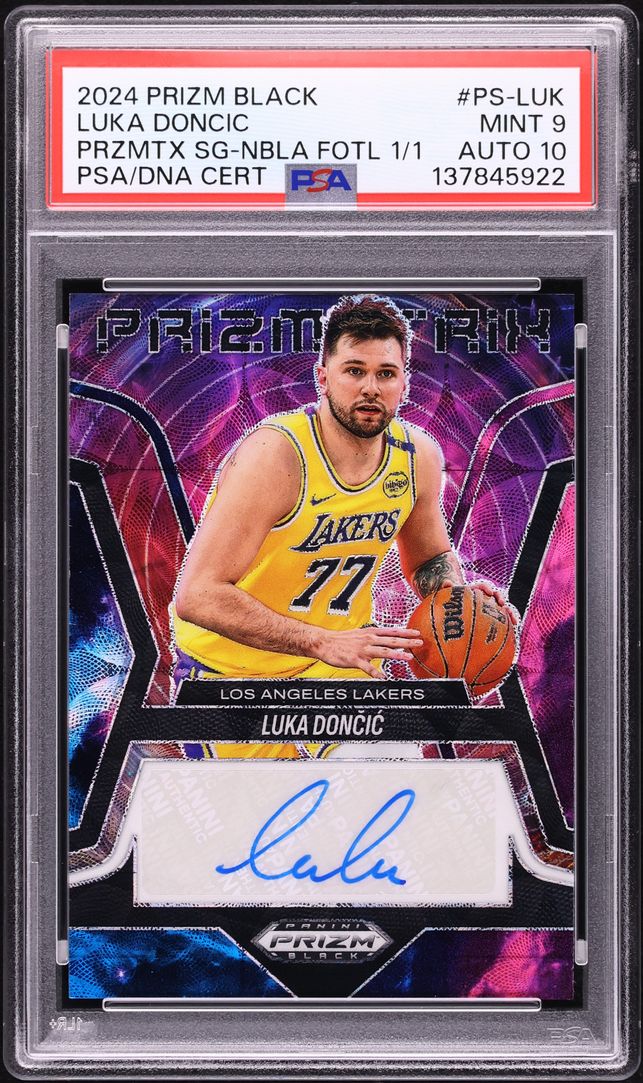 2024 Panini Prizm Black Prizmatrix FOTL Nebula Luka Doncic AUTO