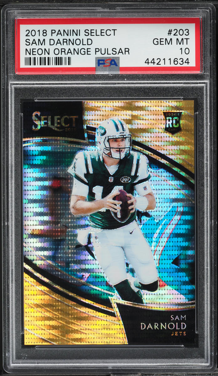 2018 Select Field Level Neon Orange Pulsar Sam Darnold ROOKIE /9 #203 PSA 10 GEM