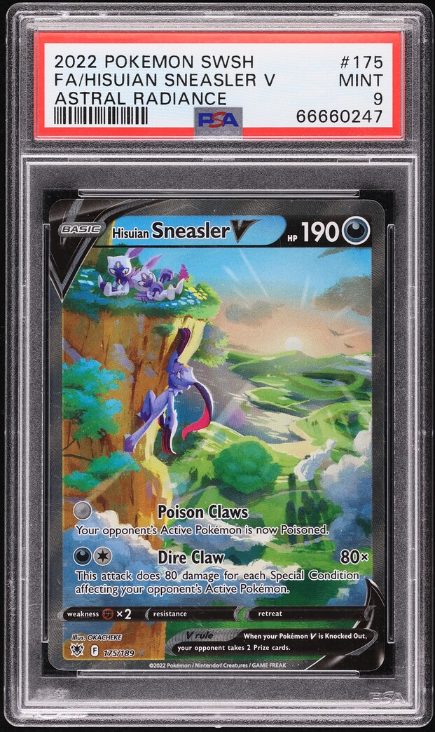 2022 Pokemon SWSH Astral Radiance FA Hisuian Sneasler V #175 PSA 9 MINT