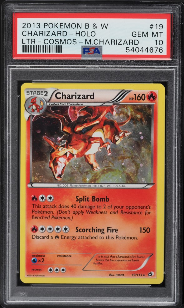 2013 Pokemon Black & White Legendary Treasures Cosmos Holo Charizard #19 PSA 10