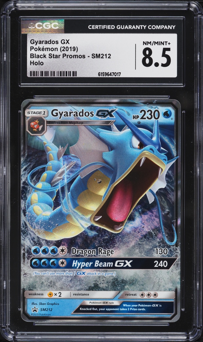 2019 Pokemon Sun & Moon Black Star Promo Hidden Fates Holo Gyarados GX #SM212 CGC 8.5 NM-MT+