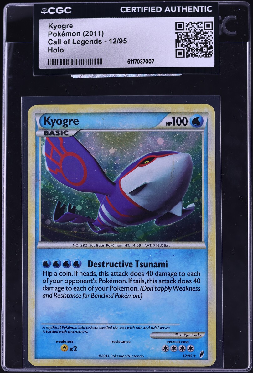 2011 Pokemon Call Of Legends Holo Kyogre #12 CGC AUTH