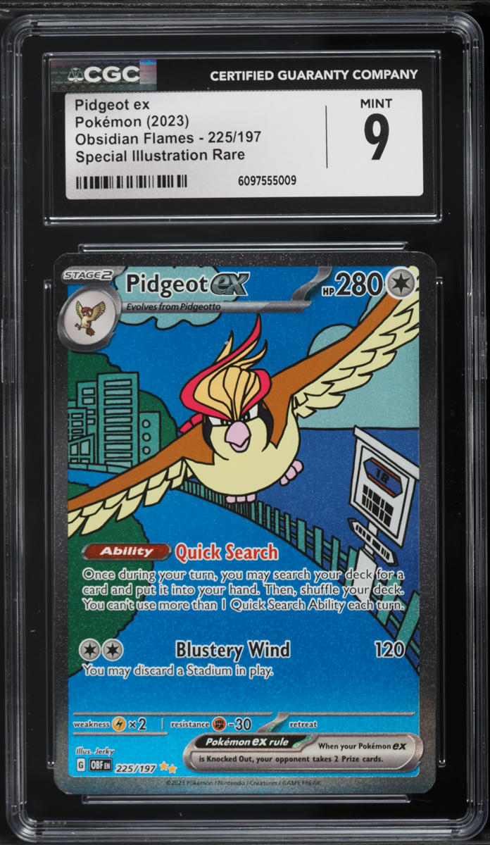 2023 Pokemon Scarlet & Violet Obsidian Flames SIR Pidgeot EX #225 CGC 9 MINT