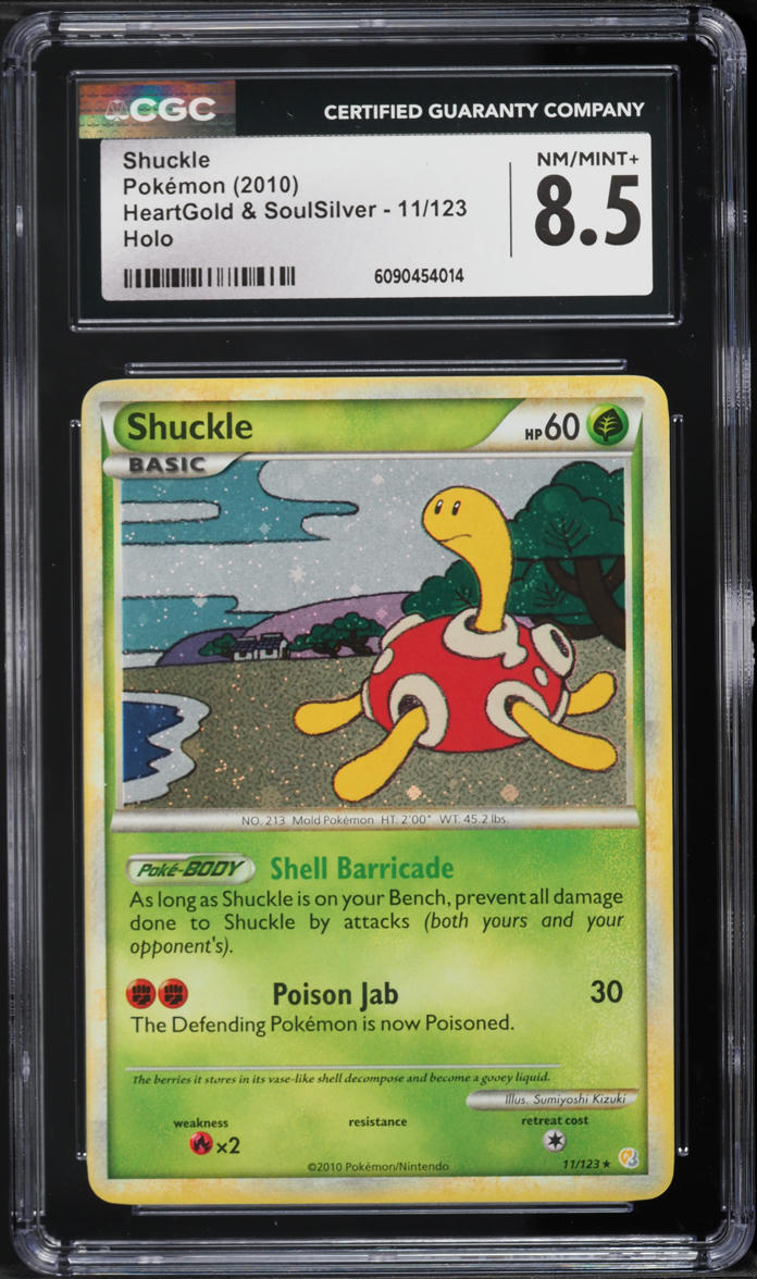 2010 Pokemon HeartGold & SoulSilver Holo Shuckle #11 CGC 8.5 NM-MT+