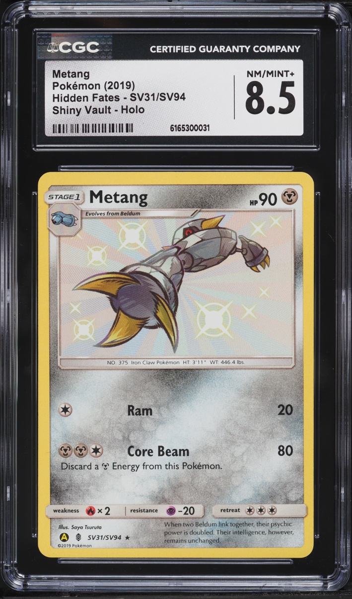 2019 Pokemon Sun & Moon Hidden Fates Shiny Metang #SV31 CGC 8.5 NM-MT+